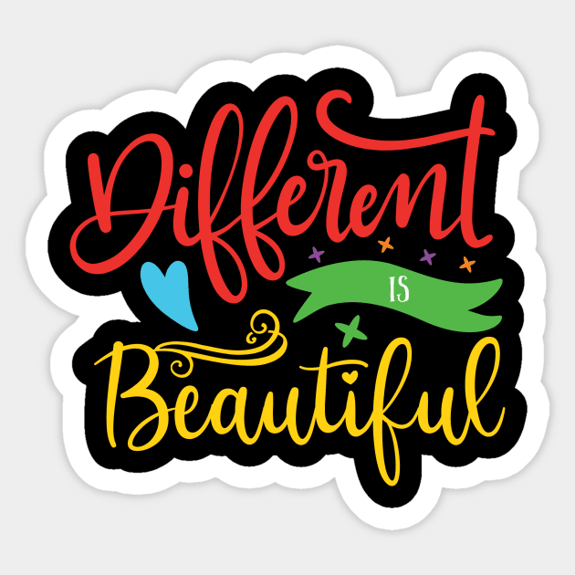 Different is Beautiful, Autism Awareness Sticker by SweetMay